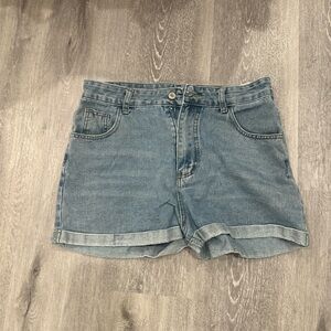 SHEIN Blue Jean Shorts High-Waisted Casual